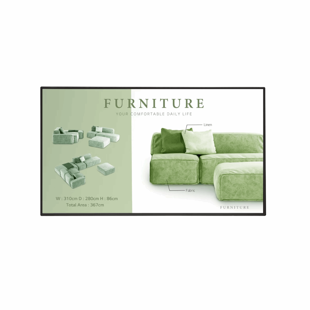 LG 55UM5N – 55" UHD Signage LFD Display, webOS Platform, Advanced Security, 24/7, 3 Years Onsite Warranty - Front View